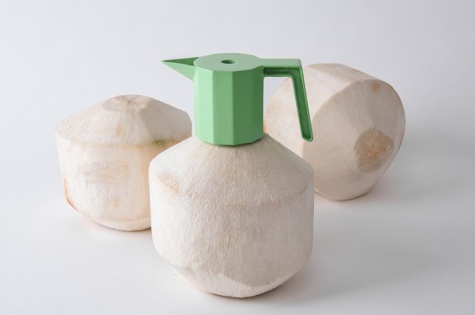 This easy-to-use coconut opener doubles as a faucet for steady pouring straight from the source!