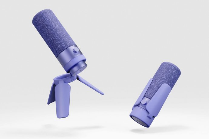 This portable podcasting microphone folds up into a slim baton that you can carry with you anywhere