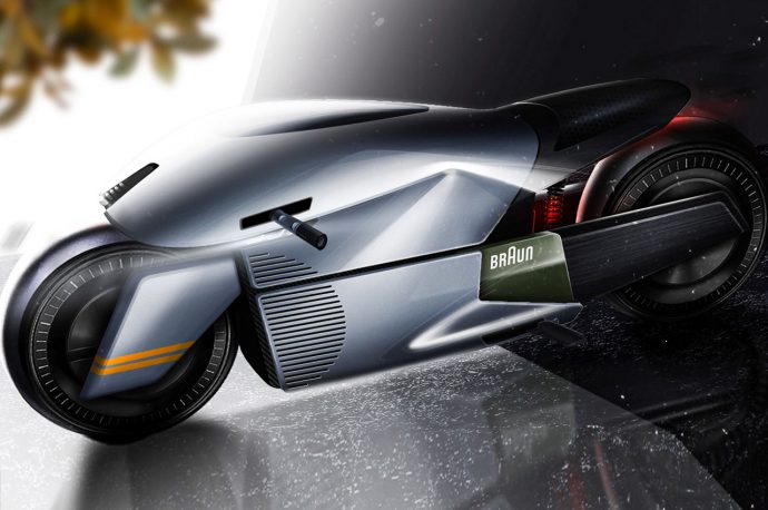 Braun Motorbike exudes profound historic association + modern influence of brand’s greatest creations