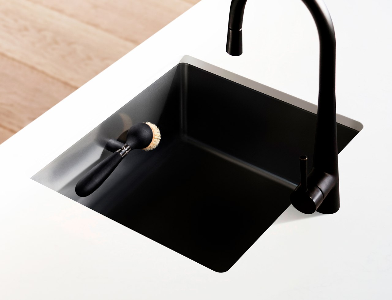 This sleek soap-dispensing dish brush could easily be the most