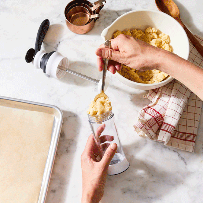 The OXO Cookie Press lets you easily pump out a whole batch of