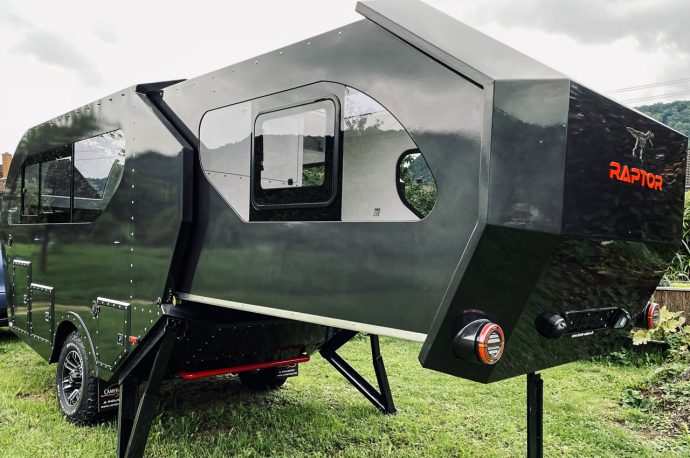 This expandable teardrop camper gives adventure seekers plenty of interior room to socialize