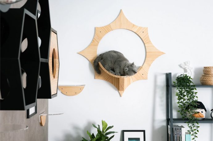This wall mountable cat bed gives your cat a place to lounge up high while saving your space