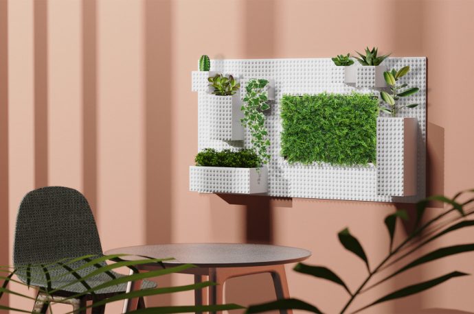 A LEGO-inspired modular indoor garden system doubles up as a fun DIY arrangement