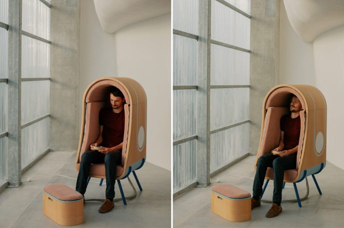 This self-compressing chair is a therapeutic furniture designed for individuals with autism