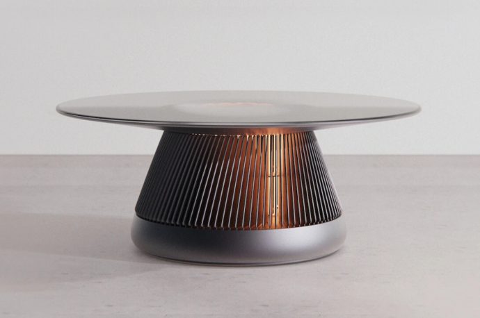 A coffee table that holds an electric fireplace is the ultimate winter essential