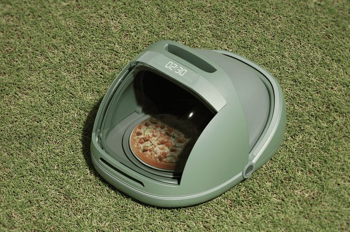 Apple Watch-inspired battery-powered microwave oven helps heat food while camping