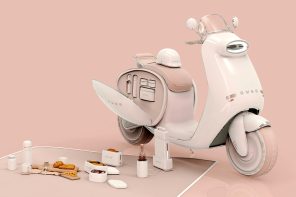 This Vespa-inspired SMEG e-scooter is perfectly equipped to carry your picnic items with you