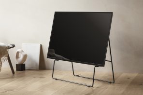 Award-winning minimal TV Stand uses an easel-style design to prop your TV up in sleek fashion