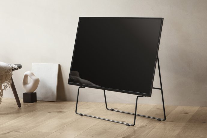 Award-winning minimal TV Stand uses an easel-style design to prop your TV up in sleek fashion