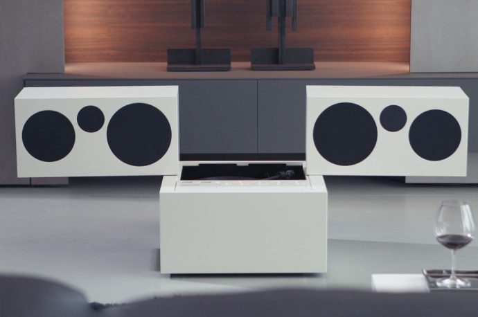 Brionvega Totem rr231 stereo system transforms from minimalist art piece to functional audio machine