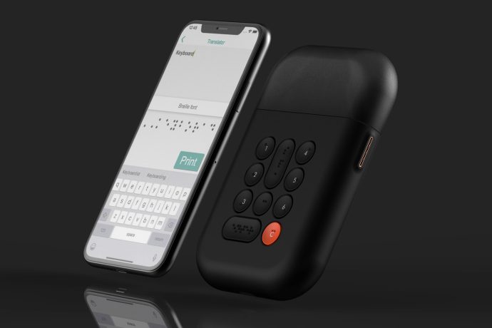 Label Maker with a Braille input allows visually-impaired to print tactile touch-friendly labels