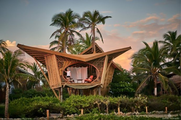 Off-grid treehouse style villas make up this eco-resort that takes inspiration from Mobula Rays