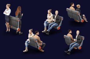 Siemens Pendulum Seat swings out of the way when trains need more standing room