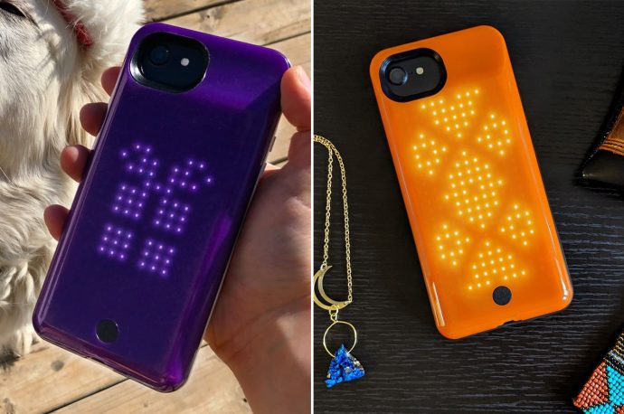 This retro-inspired battery case turns the back of your phone into an LED light show