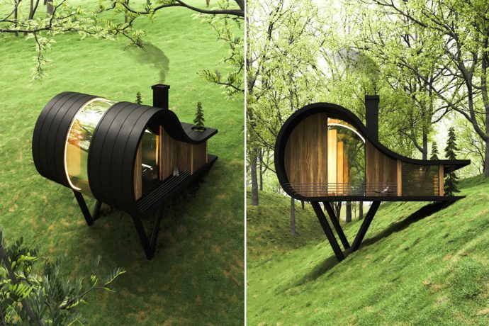 This cabin looks like a hobbit house that got a modern makeover!