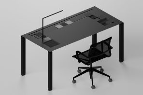 This height adjustable smart table with customizable modules keeps your WFH space organized