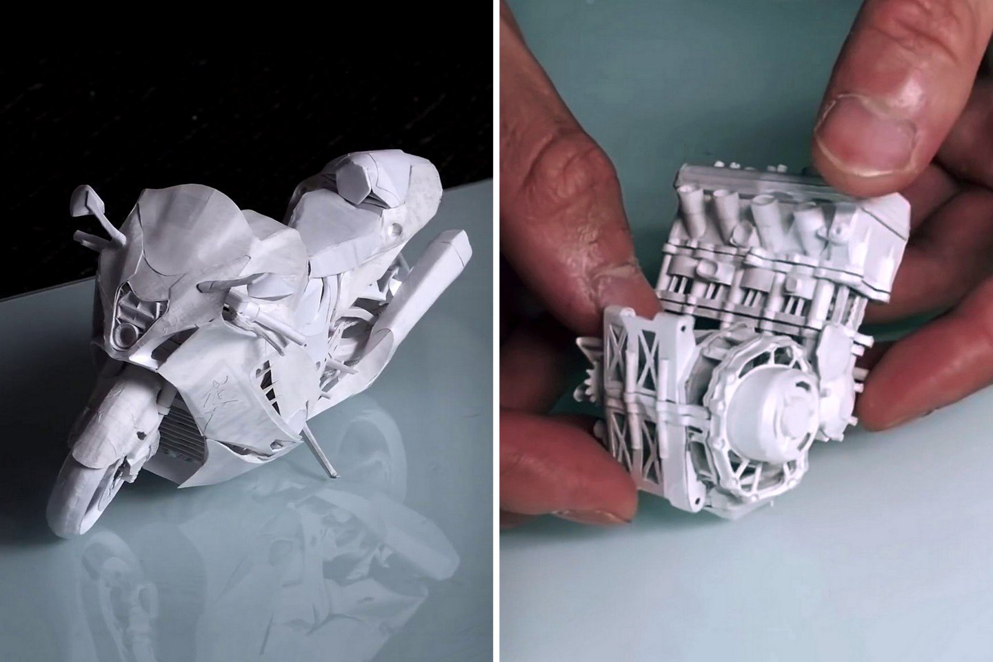 #This insanely detailed Hayabusa scale-down model is made entirely out of paper