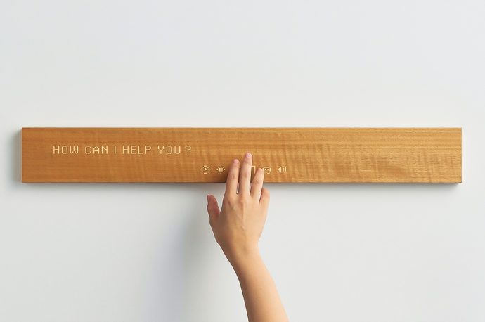 This minimalist wooden board offers a interior-friendly way to control your home with Alexa