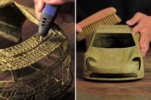 This Porsche Taycan scale-down model was constructed using a 3D Pen. Watch how it was built!