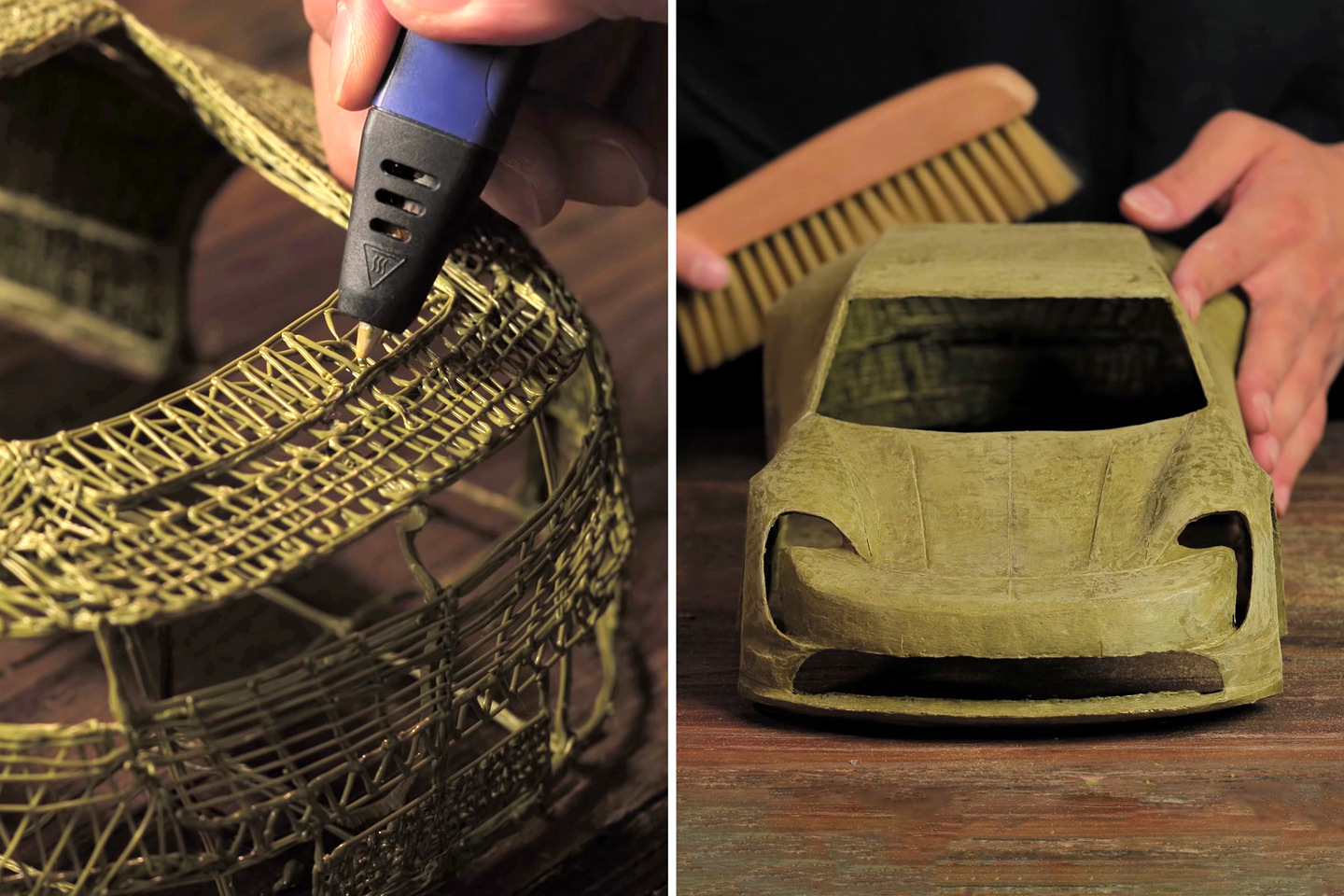 This Porsche Taycan scale-down model was constructed using a 3D Pen. Watch  how it was built! - Yanko Design