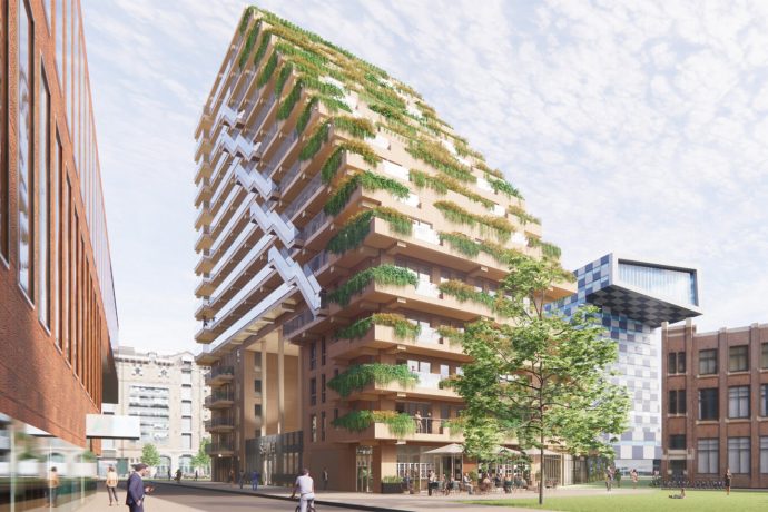 This sustainable apartment uses 90% wood in its construction