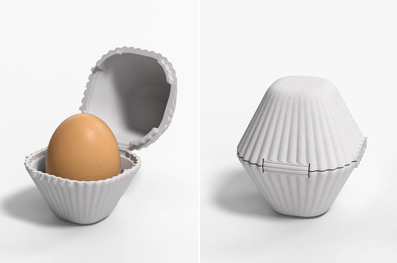 Acorazado Vigilante Estacionario This sustainable packaging for eggs is inspired by stamps & made from paper  foam! - Yanko Design