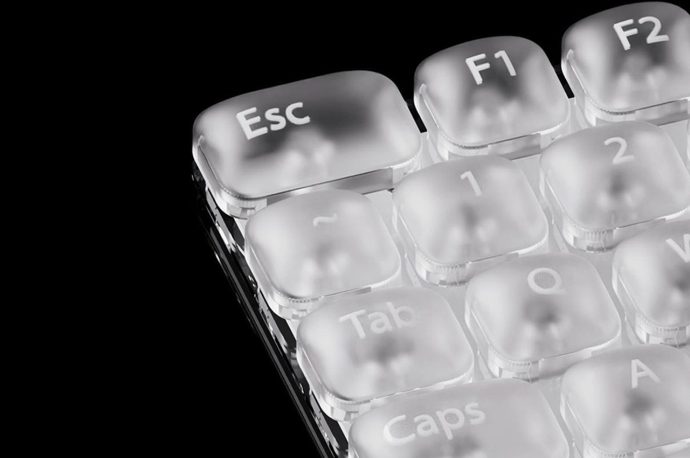 You can “Air Type” on this tactile keyboard with inflated key caps