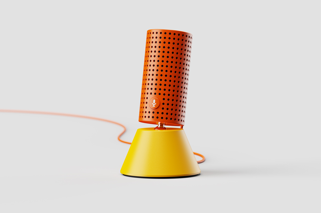 #This desktop microphone takes on the classic shape of a radio mic with a signature color scheme to up the whimsy