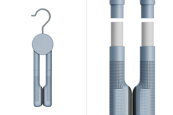 Add fragrance and versatility to your wardrobe with this hanger that rotates like the hands of a clock