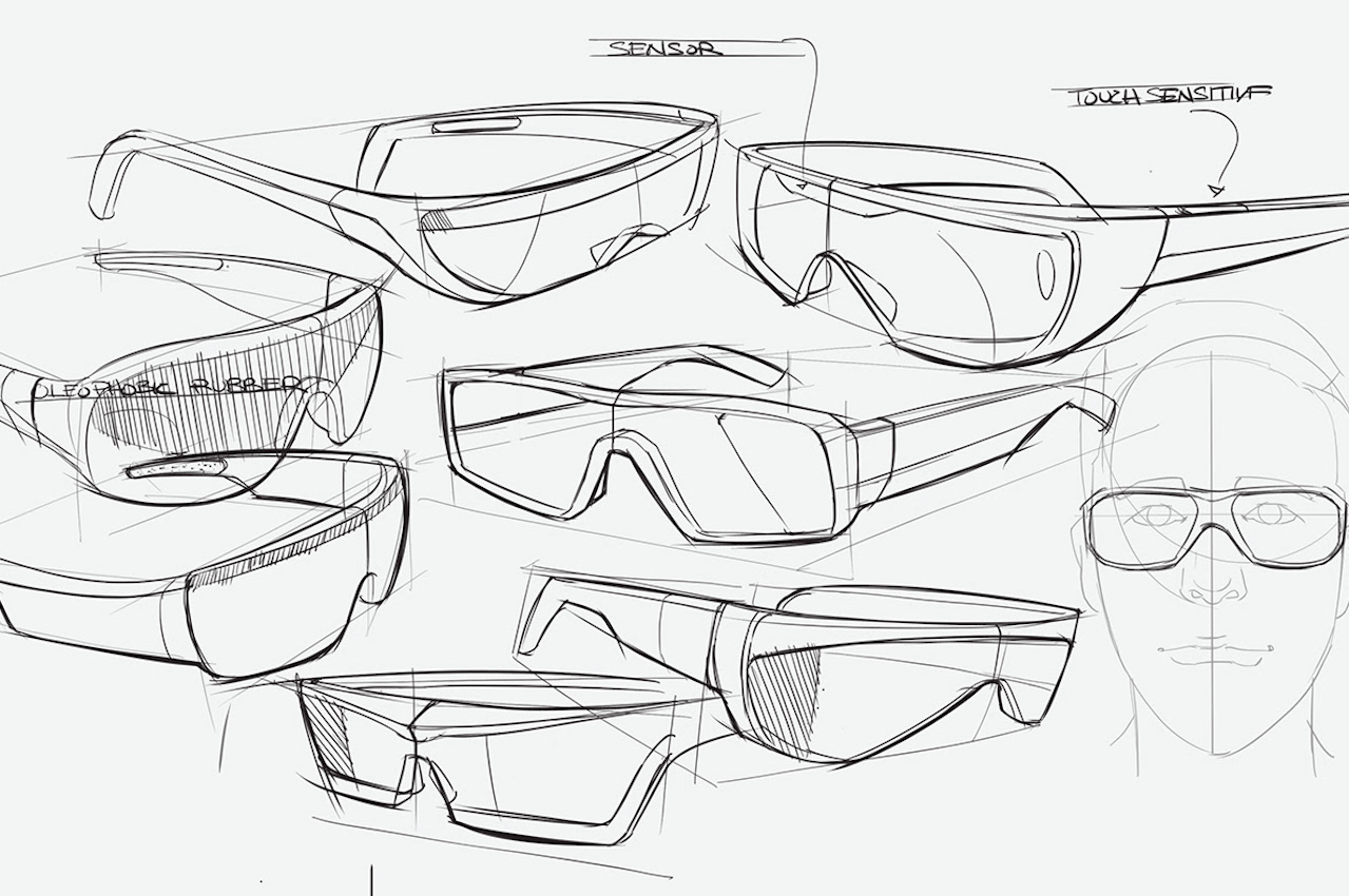 NIKE VIEW Cycling Glasses Concept Sketch