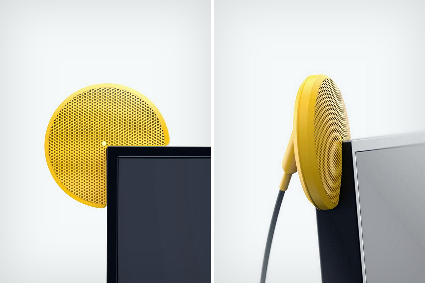 Pac-Man-inspired USB Mic rests snugly on the top corner of your desktop monitor