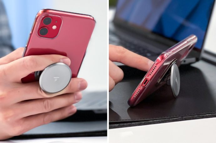 Innovative expandable smartphone grip/stand offers a streamlined alternative to the plastic Pop Socket