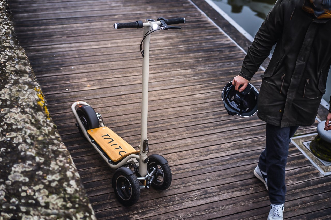 #The TAITO is a 3-wheeled electric scooter that drives effortlessly on roads, pavements, and even cobblestone