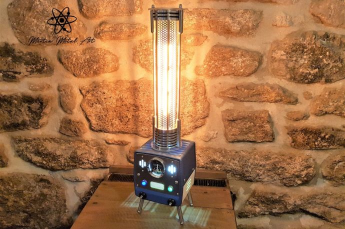These lamps made from 60s battery chargers give your room an atompunk vibe
