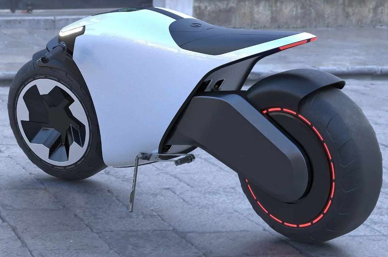 This sleek ride is a Tron: Legacy bike + Batpod mashed-up into one