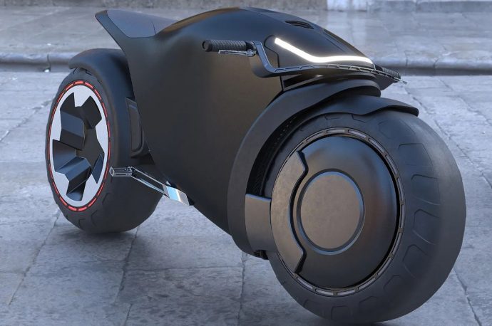 This sleek ride is a Tron: Legacy bike + Batpod mashed-up into one