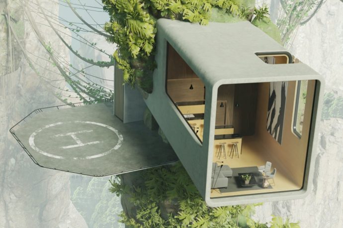This tiny home concept envisions life in a lush, alien world