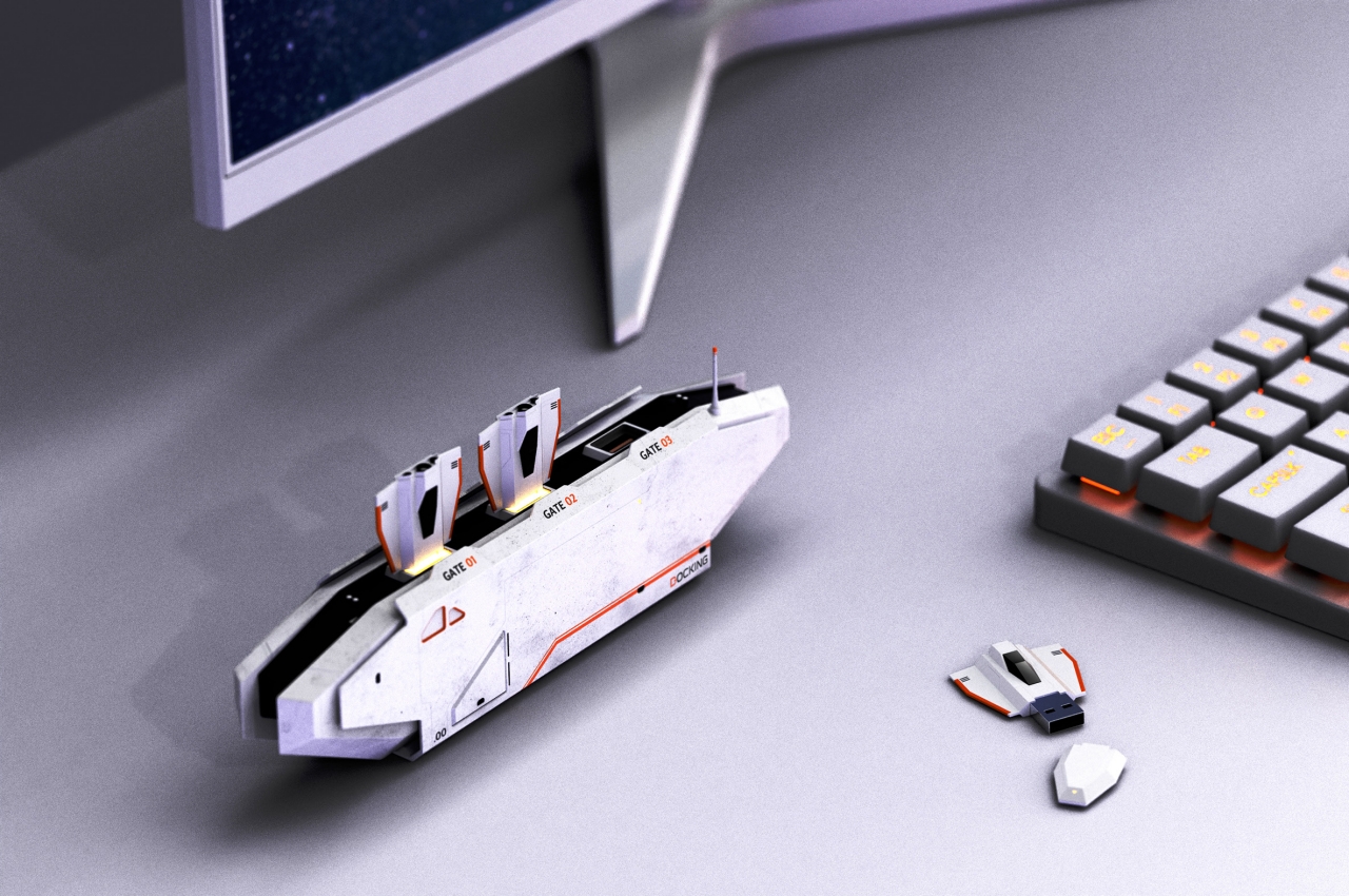 #This USB Hub concept brings a literal docking station to your desk