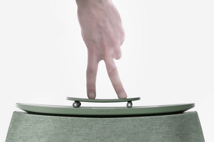 This home speaker design transforms a fingerboard into the device’s remote