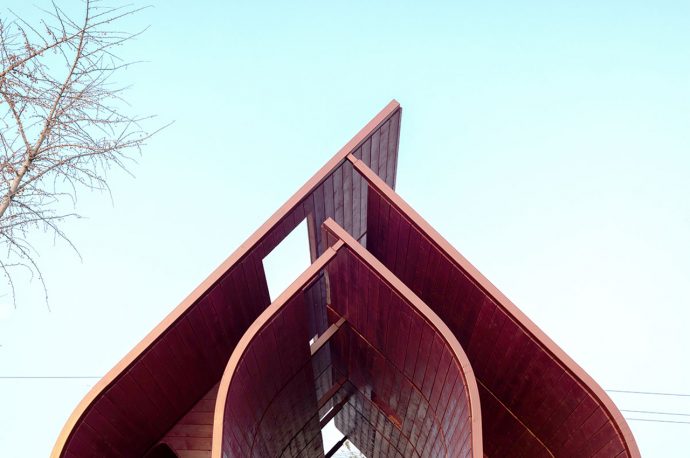 Human behavior defines the layout of this elemental pavilion to bring visitors a unique spatial experience