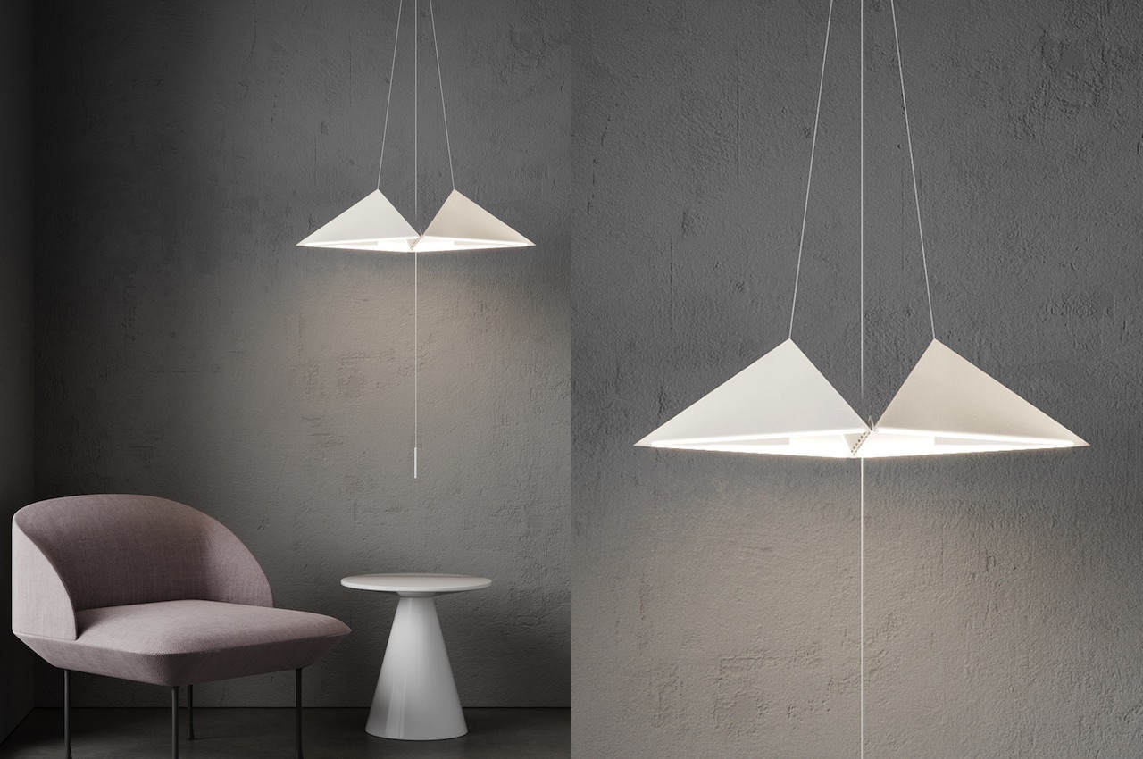 Origami Lamp looks pyramids is really inspired by a lizard's head - Yanko Design