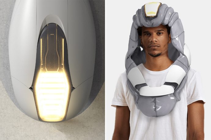 This helmet designed to provide protection during earthquakes is inspired by ancient Roman military tactics