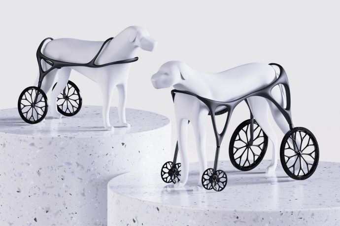 Parametric design systems can produce a customizable, 3D-printed wheelchair for aging dogs