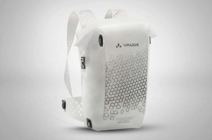 This 3D-printed backpack is constructed from fully recyclable mono-materials to create a circular design loop