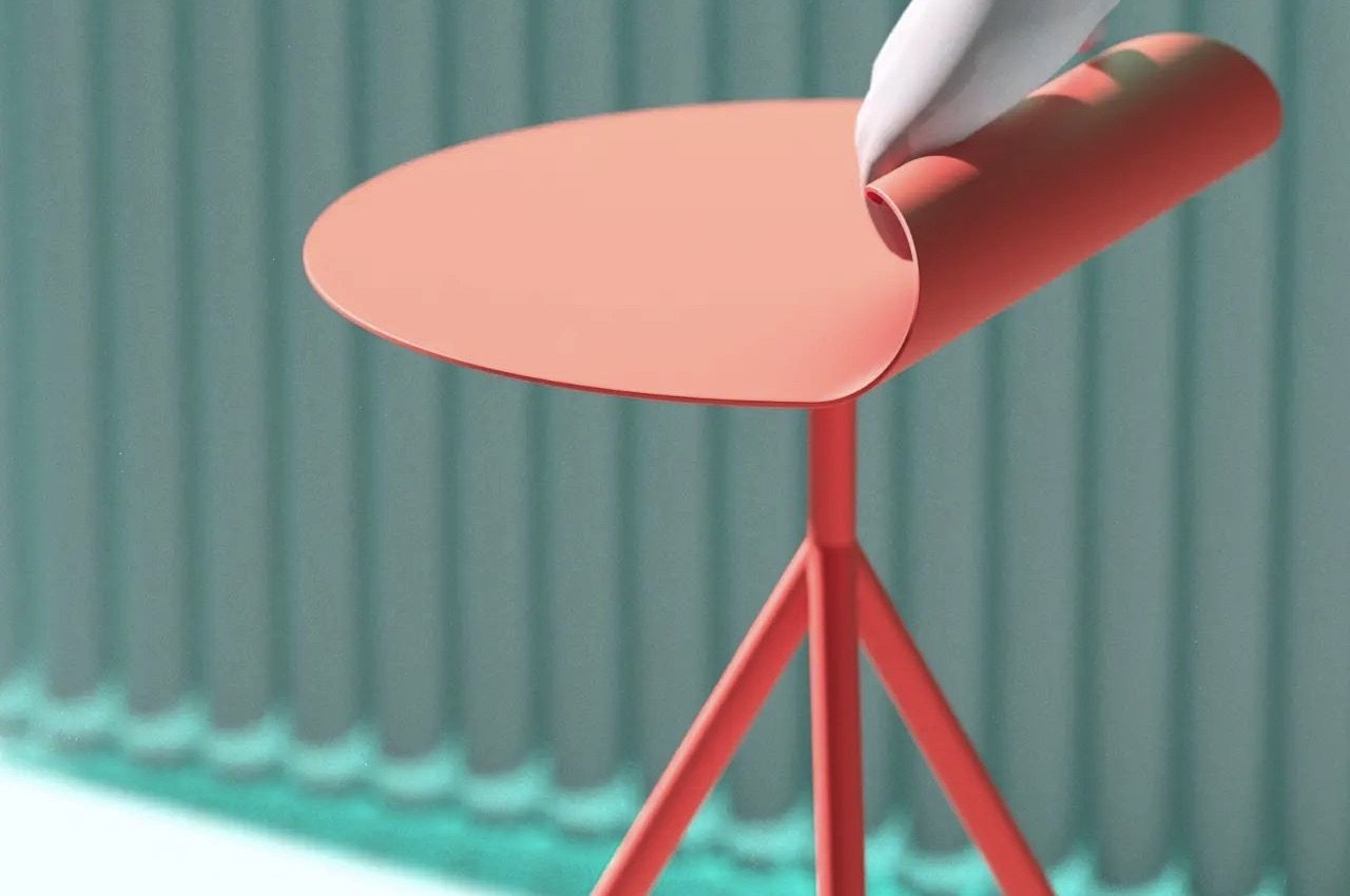 Concept WAVELET Side Table Red Metal Version Concept