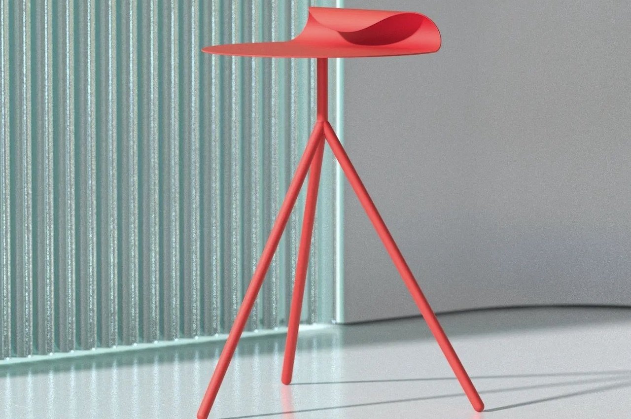 WAVELET Side Table Red Metal Version Concept