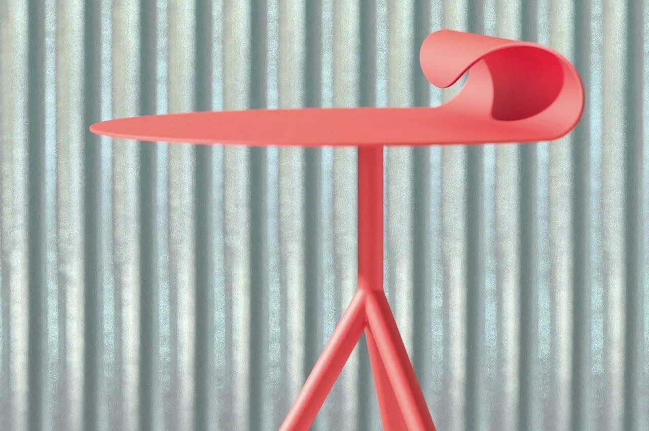 WAVELET Side Table Red Metal Version