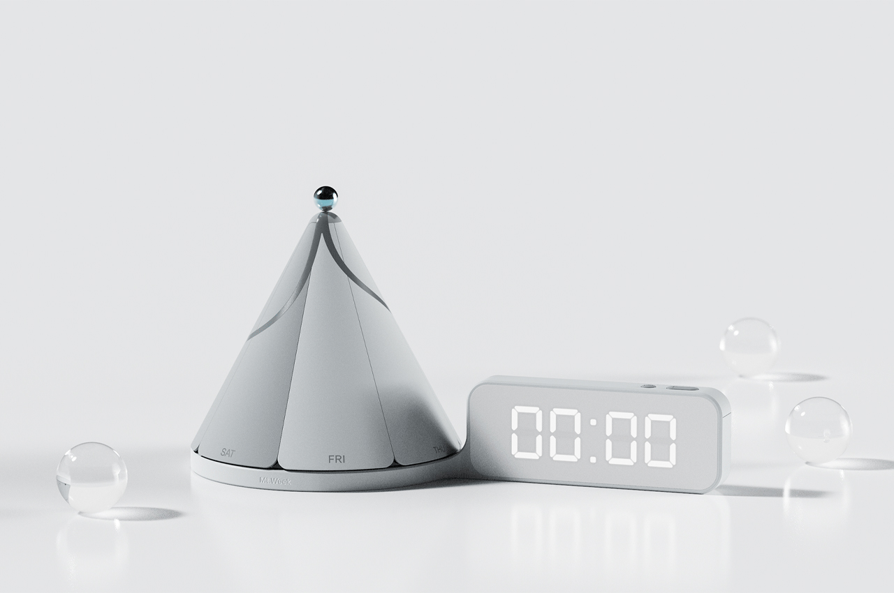 #This mountain-shaped household appliance is designed to visualize the journey of a seven-day workweek