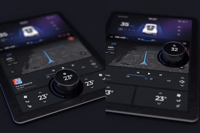 A movable knob puts a tactile twist on the modern touch screen car dashboard